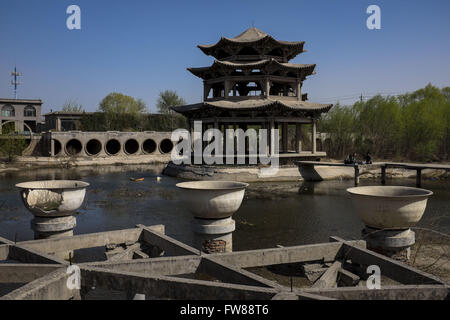 A deserted garden in Beijing, China that is private investment but comes to a halt and be abandoned because of the shortage of money. 1st Apr, 2016. © Jiwei Han/ZUMA Wire/Alamy Live News Stock Photo
