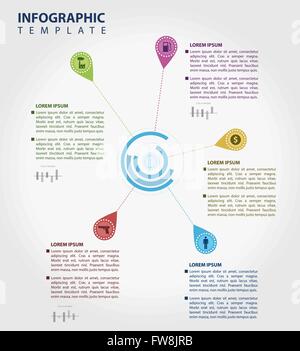 color infographic template chart with icons Stock Vector