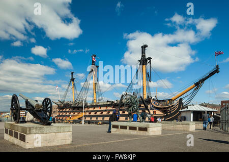 HMS Victory in Portsmouth Historic Dockyard, Hampshire, England. Stock Photo