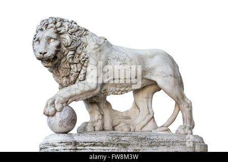 Famous Medici Lion statue by Vacca (1598). Sculpted of marble and