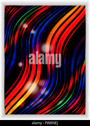 Abstract colorful Wave Panel Background with White Frame Stock Photo