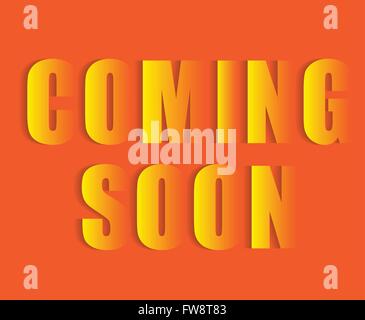 Coming soon on orange baclground Stock Vector