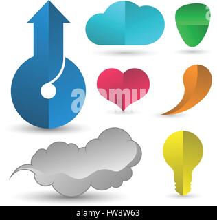 Shape vector set, modern style. Abstract gradient design bubbles collection, vector illustration. can use for printing and web. Stock Vector