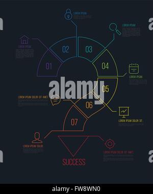 Question mark template with line icons. Vector illustration. Can use for business concept. Stock Vector