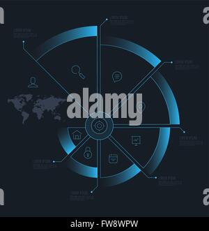 Vector circle step business concepts with line icons / can use for infographic/loop business report or plan / modern template / Stock Vector