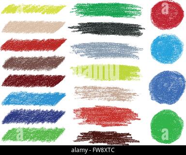 Rainbow vector brush strokes collection. Vector illustration. Can use for printing and web element. Stock Vector