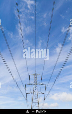 power alamy line pylons electricity countryside crossing lines