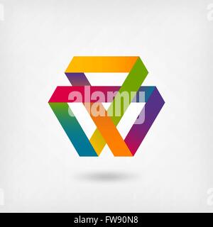 Mobius strip multi-color symbol Stock Vector