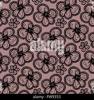 Black lace flower seamless pattern. Endless floral background. Decorative  spring textile print design. Vintage geometric wrapping paper ornament.  Fabric buds carved carpet. Nature plant repeat tile Stock Vector Image &  Art 