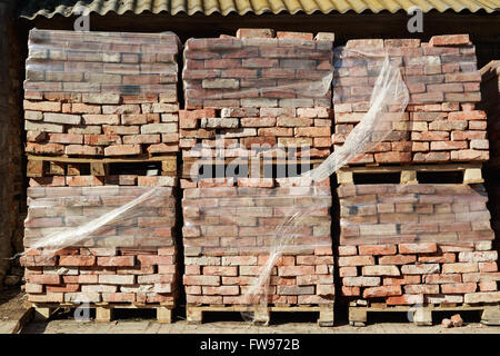 bricks at the construction site Stock Photo