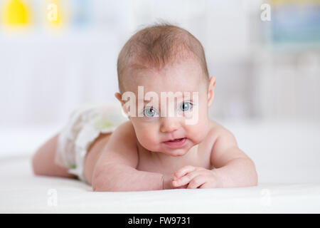 baby in nappy Stock Photo