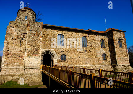 Colchester Castle, Essex, England now houses the Castle Museum featuring exhibits from Roman Colchester. Stock Photo