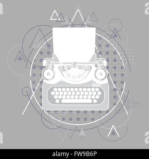 Typewriter Icon Retro Style Flat Stock Vector