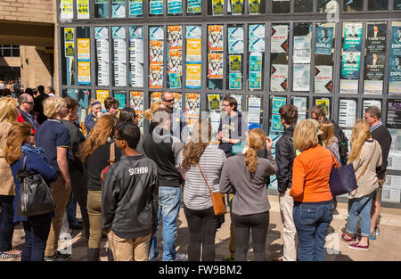 WASHINGTON, DC, USA -  Parents and prospective students listen to guide during campus tour, George Washington University. Stock Photo