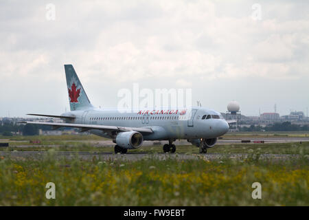 Air Canada jet C-GKOD stands in the tramac waiting take-off at Pearson International airport in Toronto, Ont., on Tuesday July 1 Stock Photo
