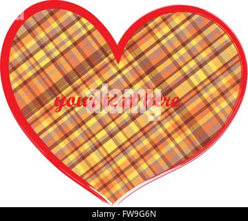 square patterned valentine heart vector with your text in it Stock Vector