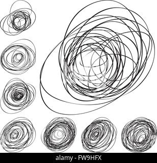 Pressure Sensitive Doodle Line Electron Orbit Vector Stock Vector