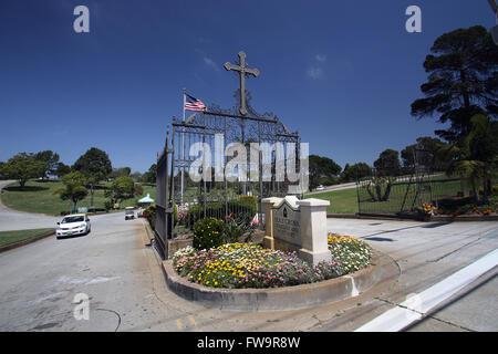 Celebrity final resting places - Holy Cross Cemetery.  Featuring: General view Where: Los Angeles, California, United States When: 01 Mar 2016 Stock Photo