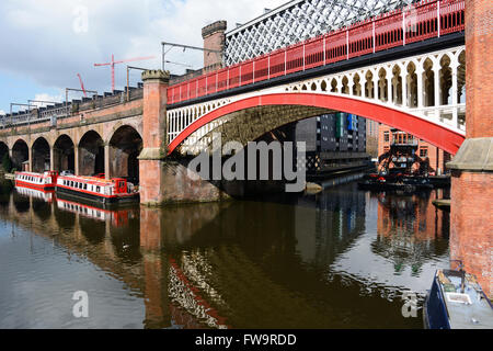 Bridgewater Canal passing through central Manchester where a spate of deaths  from drowning indicate a serial killer is active. Stock Photo