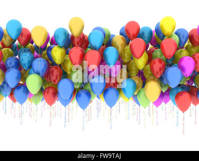 Row of multi color party balloons Stock Photo