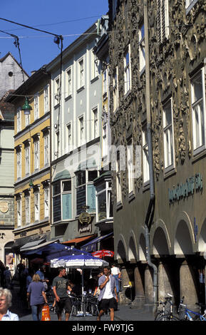 AUT, Austria, Graz, buildings at the Sporgasse.  AUT, Oesterreich, Graz, Haeuser in der Sporgasse.