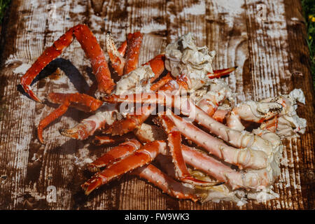Just boiled legs of a red king crab Stock Photo