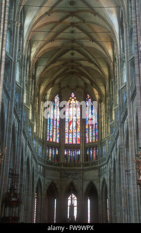 Interior of the Cathedral of Saint Vitus, Prague, Czech Republic Stock Photo