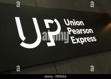 Union Pearson Express station at Union station in downtown Toronto Ont., on July. 29, 2015. Stock Photo