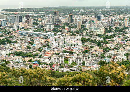 View across Port Louis, the capital of Mauritius. Stock Photo