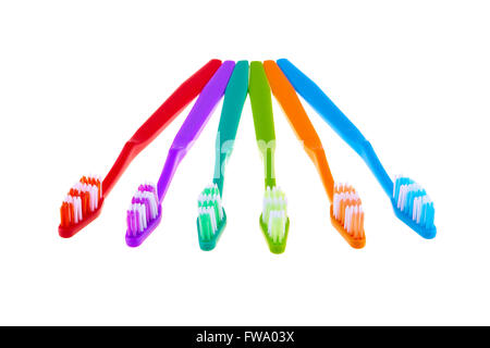 Tooth brush set isolated on white background Stock Photo