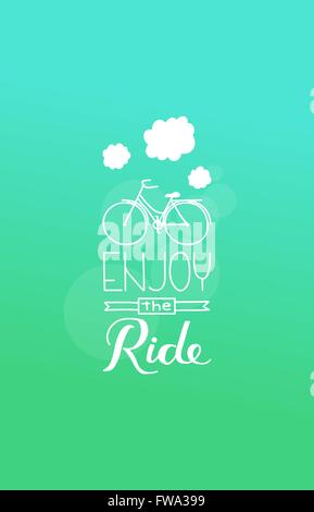 Vector illustration with Enjoy the ride text, logo for card, t-shirt ...