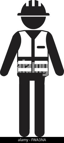 Construction Worker People Icon Illustration design Stock Vector