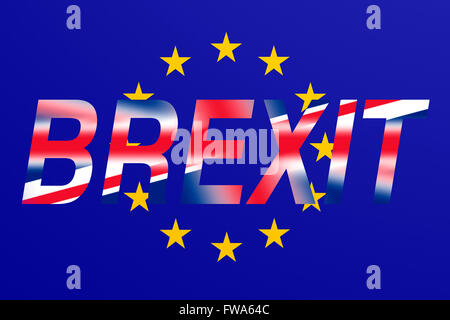 Brexit: Flags of the United Kingdom and the European Union to illustrate possible exit of Great Britain from the EU Stock Photo