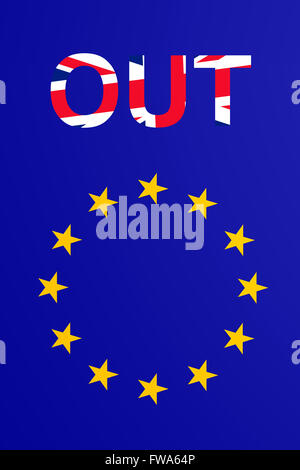 Flag of the European Union. Great Britain membership of EU campaign. In or out Stock Photo