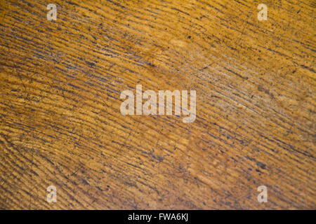 Old wooden table surface showing a well used texture Stock Photo