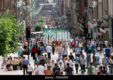 pedestrians in Buchanan Street Glasgow Stock Photo