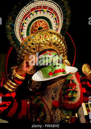 Koodiyattam ( Kutiyattam ) is a form of Sanskrit theatre traditionally performed in the state of Kerala,India. Stock Photo