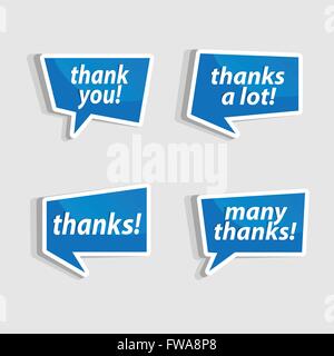 Speech bubbles to talk about thank A vector illustration. Stock Vector