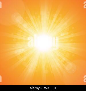 Bright sunny days sunset sky orange background for illustrations. Stock Vector