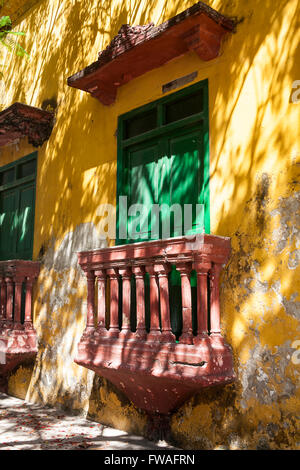 Window of a house in Cartagena de Indias Stock Photo