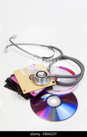 Idea meaning the inspect memory data recording on isolated white background with clipping Paths Stock Photo
