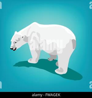 illustration of polar bear on blue background. Eps 10 Stock Vector
