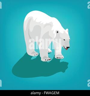 illustration of polar bear on blue background. Eps 10 Stock Vector