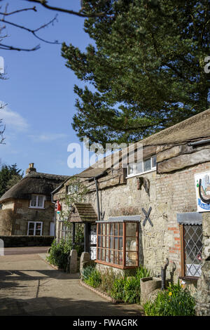 General view of Godshill, Isle of Wight on a sunny spring day. Stock Photo