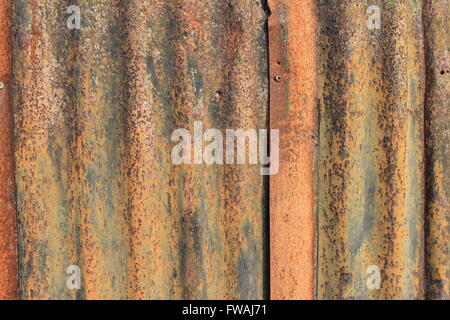 Rusty corrugated sheet metal Stock Photo
