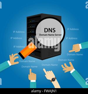 DNS Domain Name System Server Stock Vector