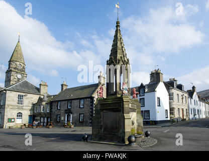 03/04/2016, Bruce Fountain in the Village of Falkland, Kingdom of Fife, Scotland. Stock Photo