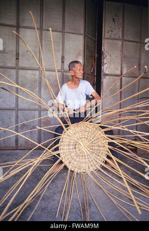 Singapore, Basket weavers shop, city scene Stock Photo