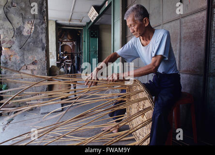 Singapore, Basket weavers shop, city scene Stock Photo