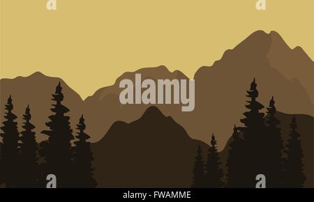 View of mountain silhouette Stock Vector